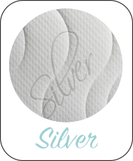 SILVER * Potah * Složení: 7% sim, 30% viskóza, 70% polyester, potah zónově prošitý s klimatizační výplní, PES vláknem 250 gr / m2 SILVER * Potah * Složení: 7% sim, 30% viskóza, 70% polyester, potah zónově prošitý s klimatizační výplní, PES vláknem 250 gr / m2