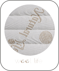 WOOLLIFE * Potah * Složení: 30% směs vlny a viskózy, 70% polyester, potah prošitý s klimatizační výplní, PES vláknem 300 gr / m2 WOOLLIFE * Potah * Složení: 30% směs vlny a viskózy, 70% polyester, potah prošitý s klimatizační výplní, PES vláknem 300 gr / m2