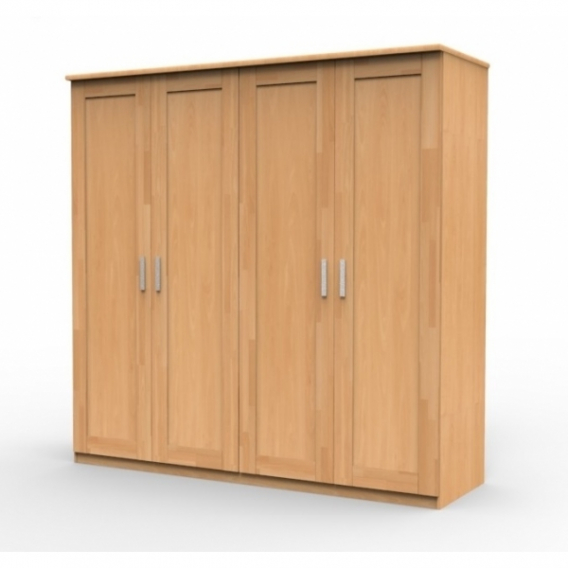 Obrázek pro Vysoká masívna skriňa UNI4 DDDD, BUK morenie čerešňa