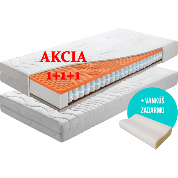 Obrázek pro Matrac SUPER PREMIUM 1 + 1 + darček 2x vankúš + darček 1x chránič matraca